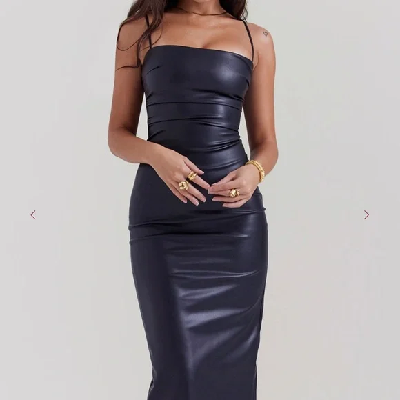 House of CB JALENA
Black Vegan Leather Lace Back Dress - Picture 4 of 7